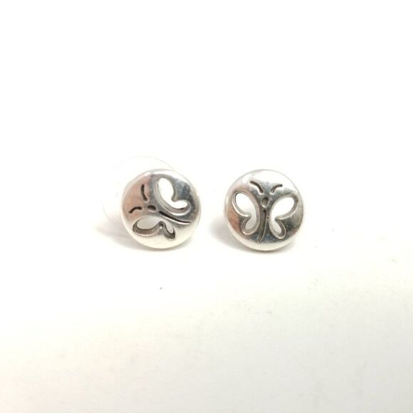 Vintage Little Butterfly Cut Out Design Stud Earrings, Cute Minimal Estate - Picture 6 of 6